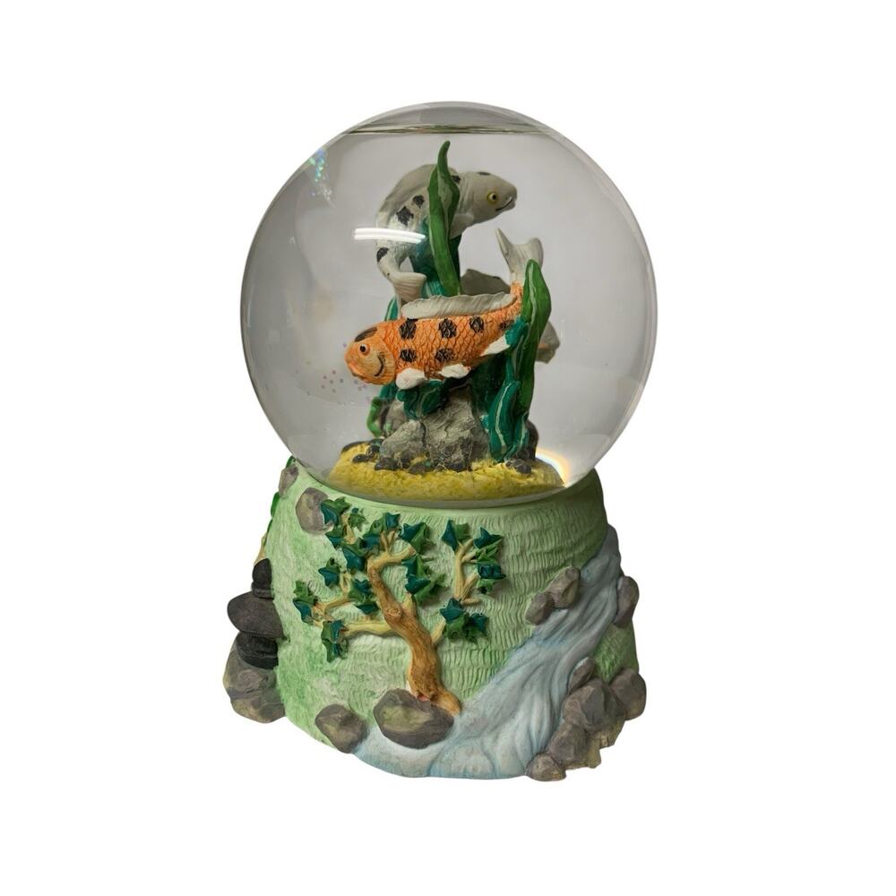 1994 Vintage 5.5" San Francisco Music Box Company Koi Fish Glitter Water Globe
